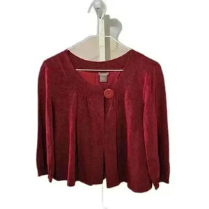 Ann Taylor Red Cardigan with Button - Soft and Versatile